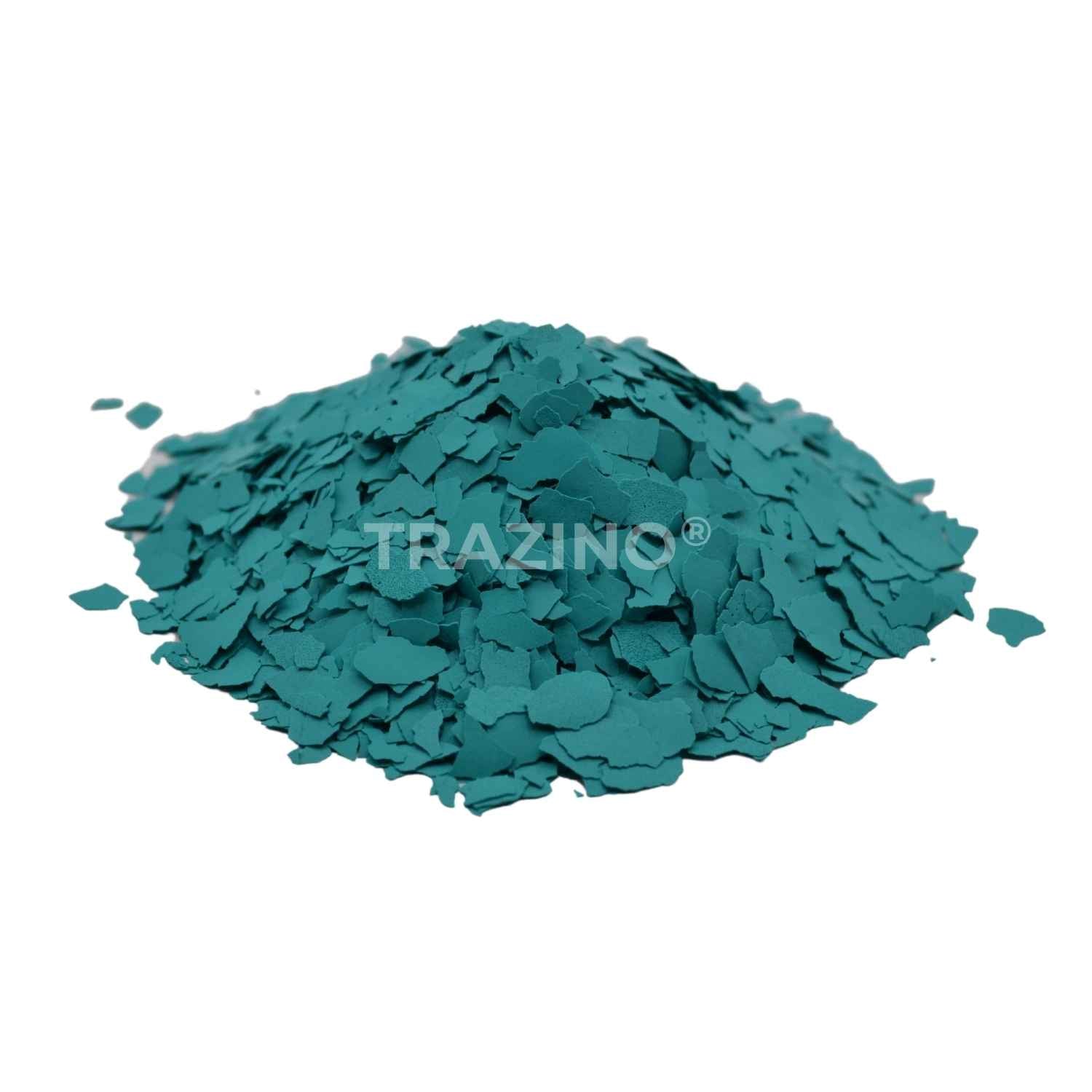Trazino® Farbchips in Wasserblau zum Einstreuen für Beschichtungen Trazino® Farbchips in Wasserblau zum Einstreuen für Beschichtungen